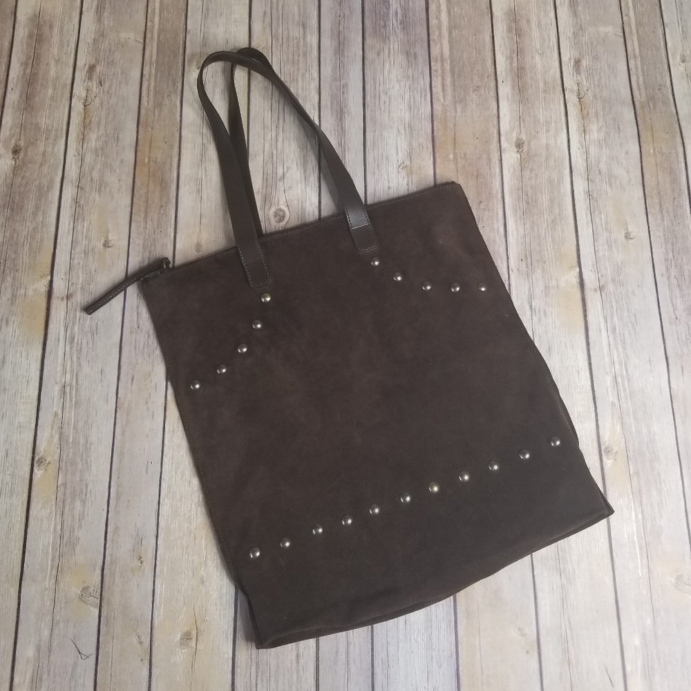 Furla Chocolate Suede Tote Bag